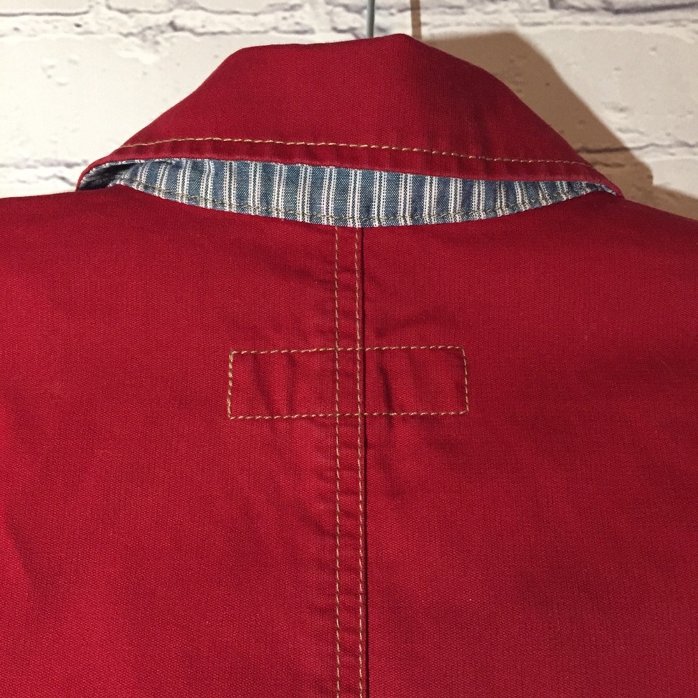 Eddie Bauer 100% cotton red jacket Sz M - Picture 8 of 8